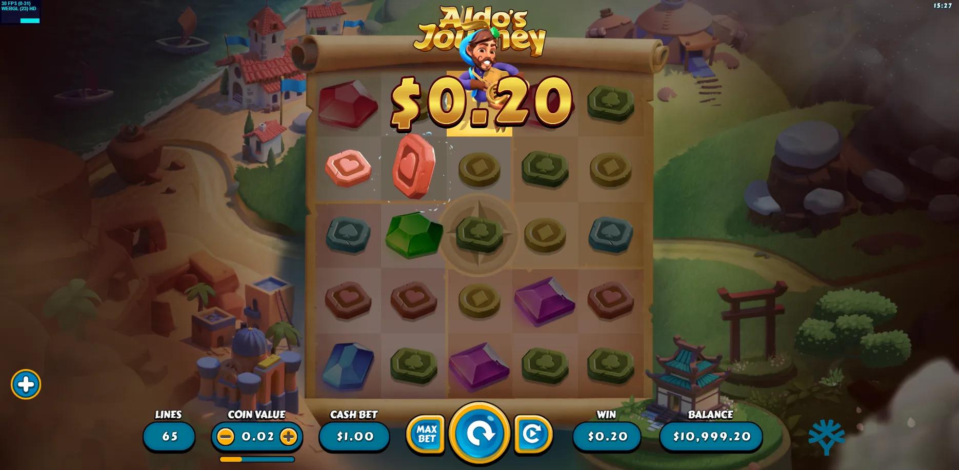Aldo's Journey slot gameplay screenshot