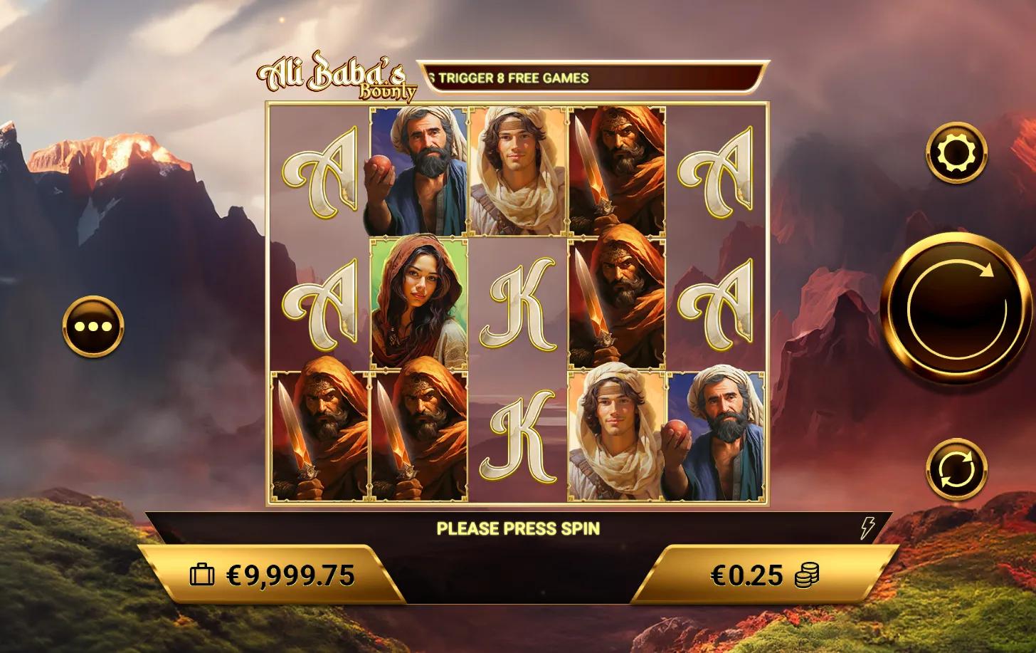 Ali Baba's Bounty slot gameplay screenshot