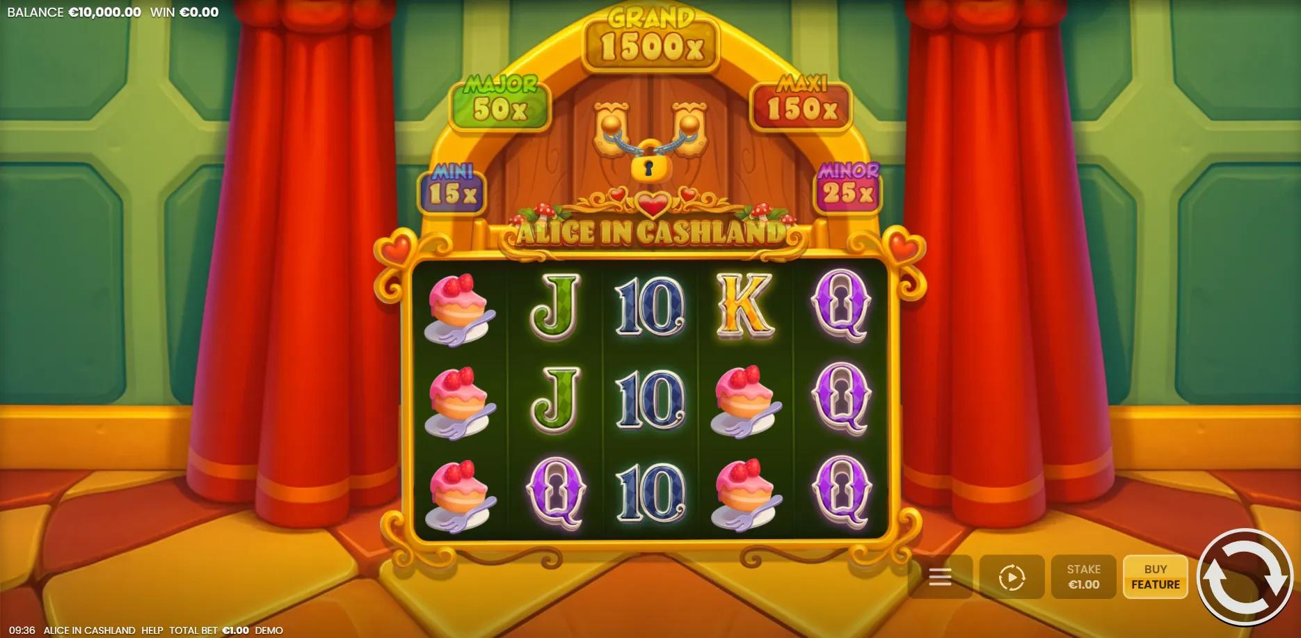 Alice in Cashland slot gameplay screenshot
