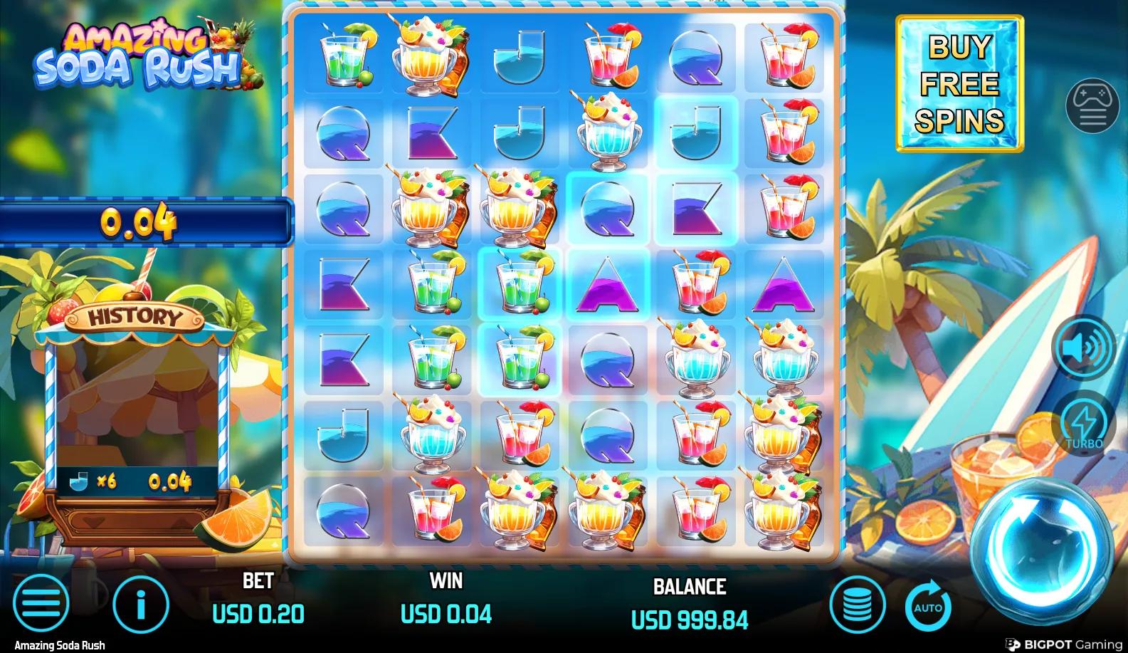 Amazing Soda Rush slot gameplay screenshot