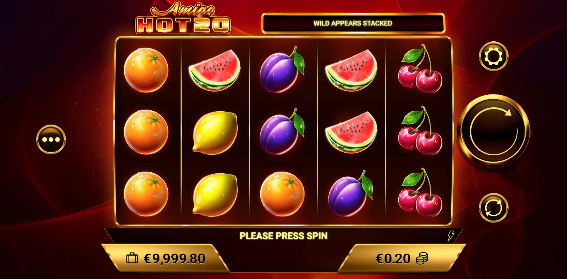 Amigo Hot 20 slot gameplay screenshot