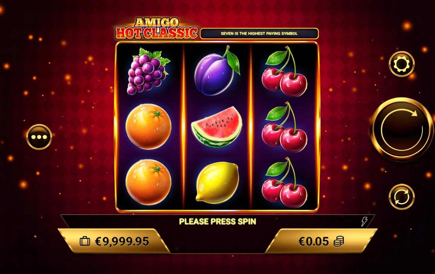Amigo Hot Classic slot gameplay screenshot
