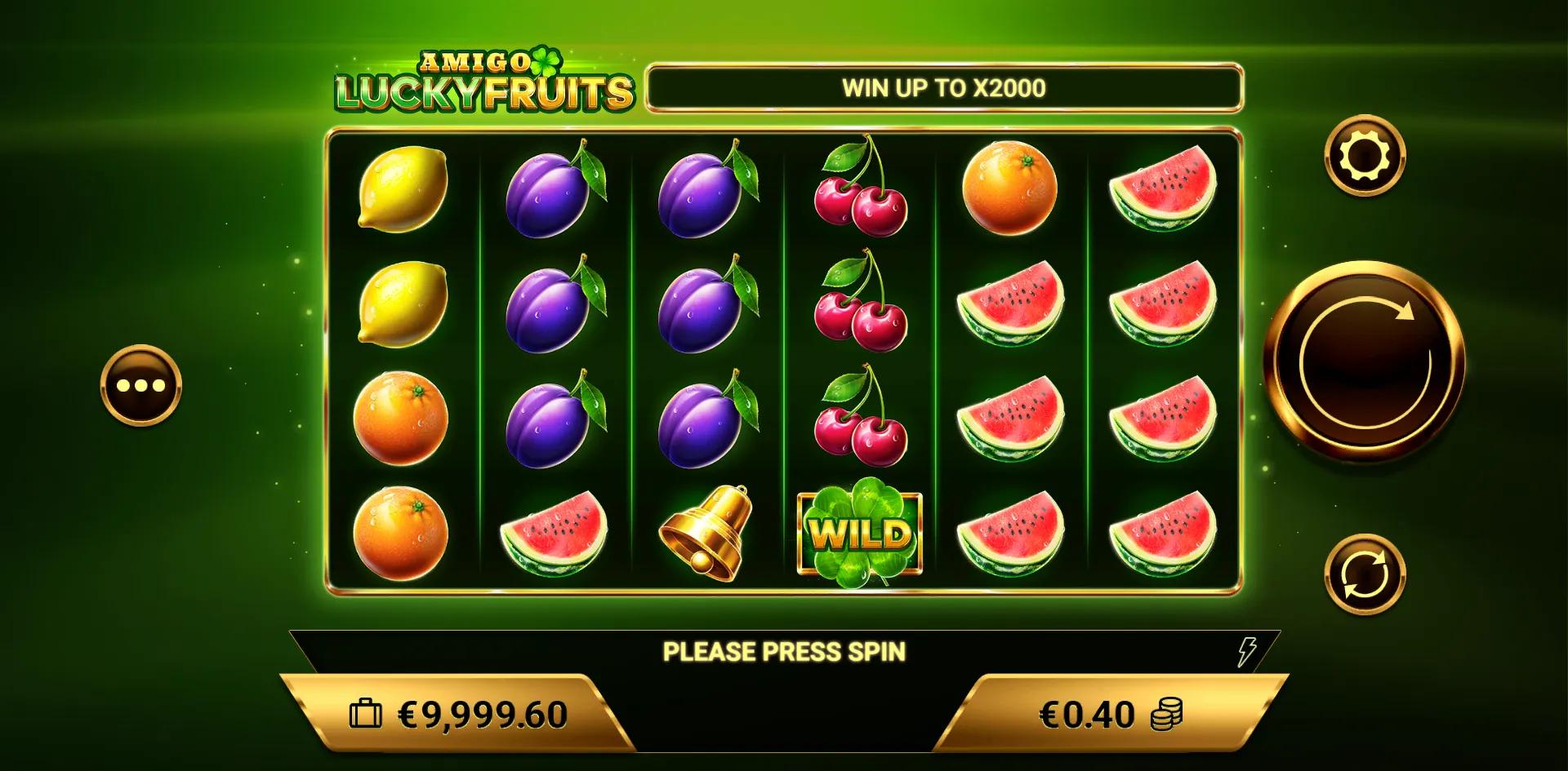 Amigo Lucky Fruits slot gameplay screenshot