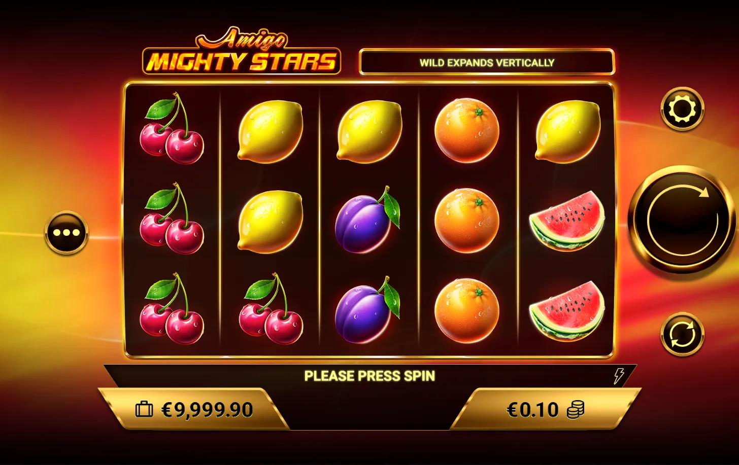 Amigo Mighty Stars slot gameplay screenshot