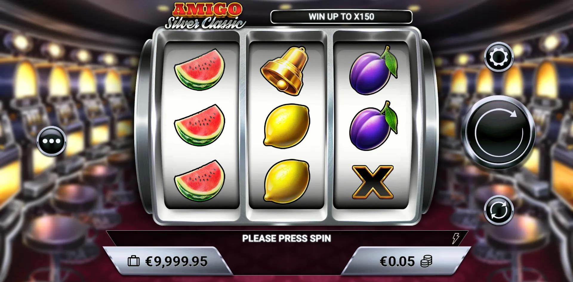 Amigo Silver Classic slot gameplay screenshot