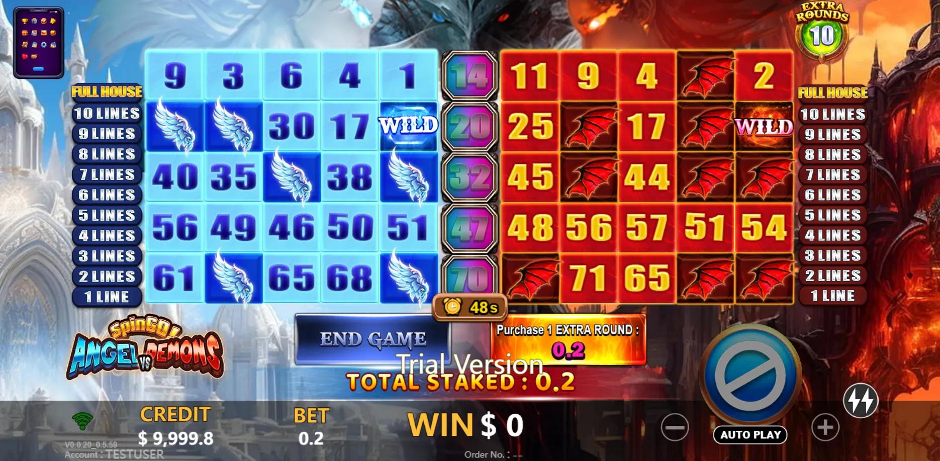 Angels vs Demons SpinGo slot gameplay screenshot