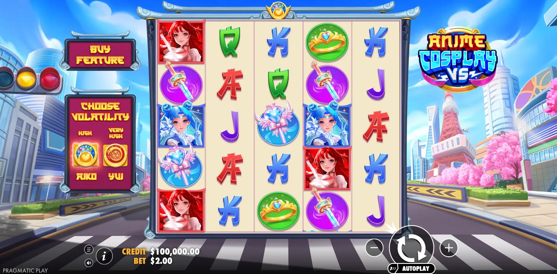 Anime Cosplay VS slot gameplay screenshot