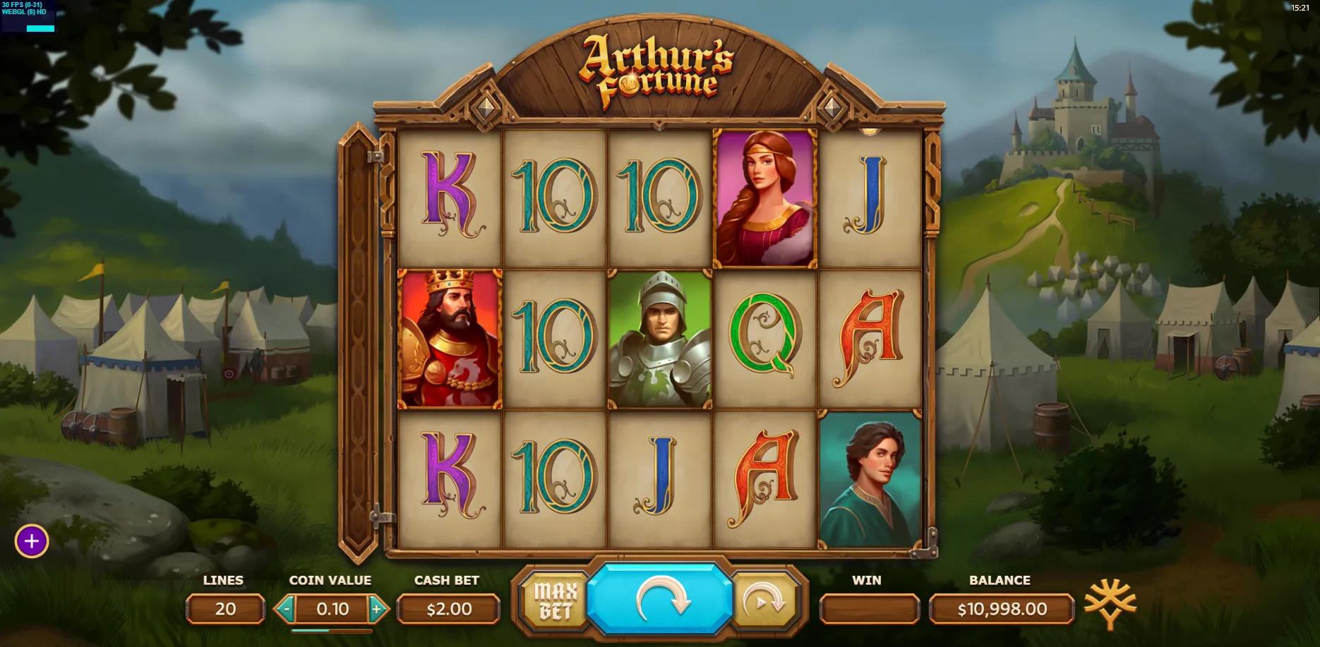 Arthur's Fortune slot gameplay screenshot