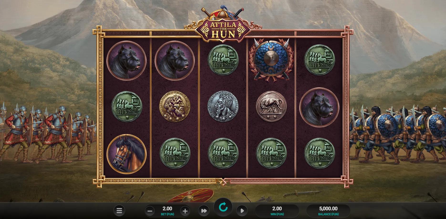 Attila the Hun slot gameplay screenshot