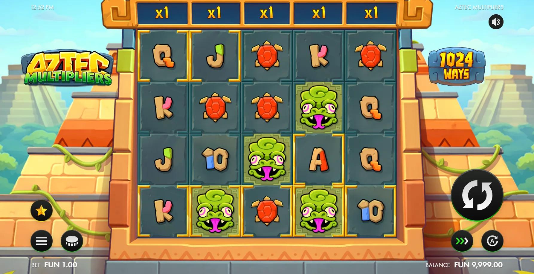 Aztec Multipliers slot gameplay screenshot