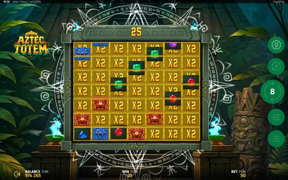 The Super Bonus Game board with X2 printed on every cell as new symbols fall in