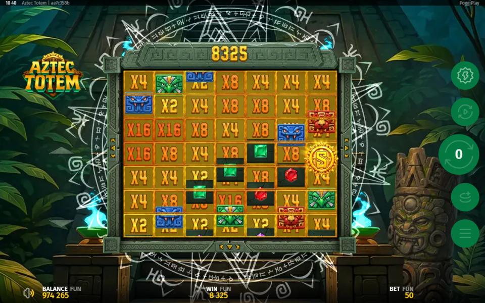 The last free spin of the Super Bonus Game, most cells grown to X4, X8 and X16