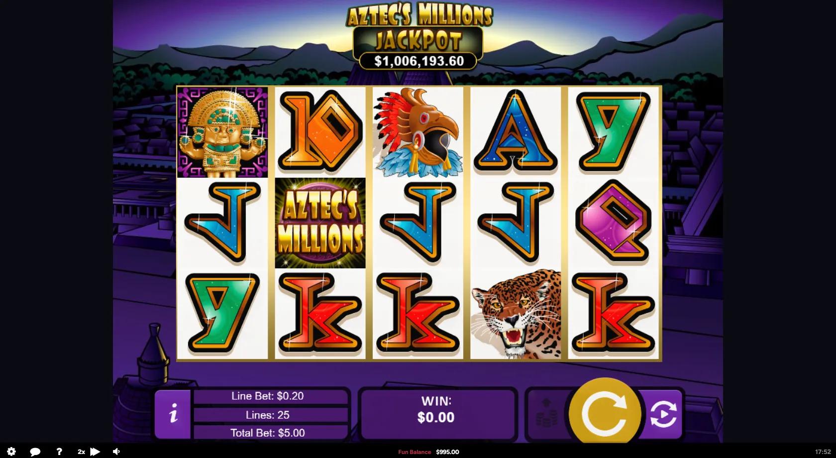 Aztec's Millions slot gameplay screenshot