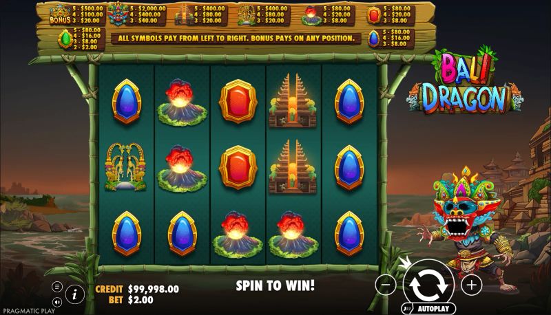 Bali Dragon gameplay screenshot