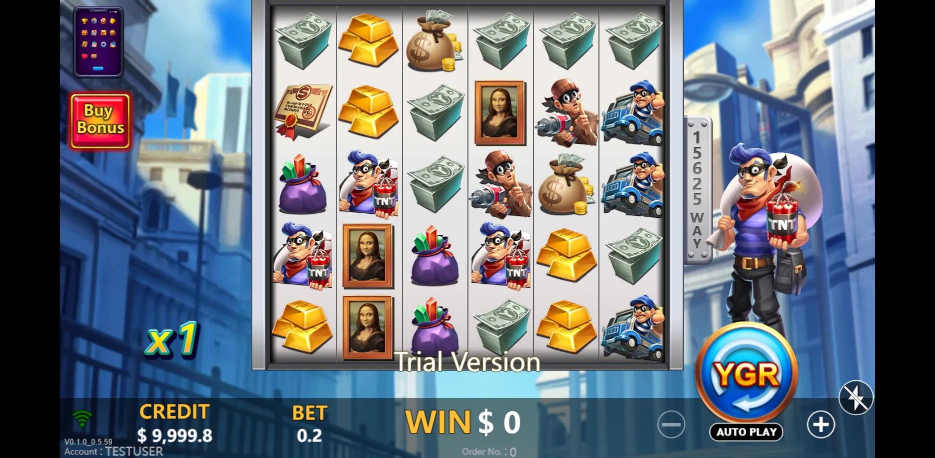 Bank Robbery slot gameplay screenshot