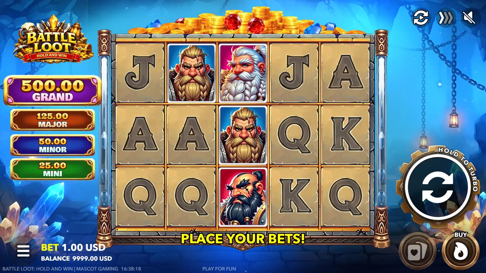 Battle Loot: Hold and Win slot gameplay screenshot