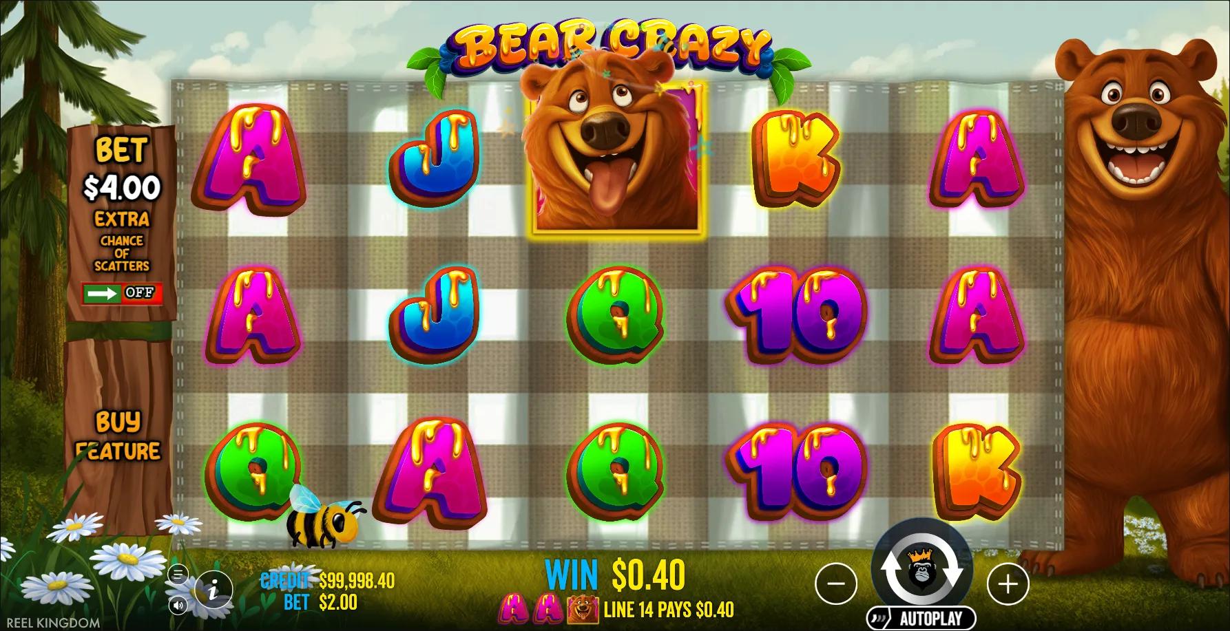 Bear Crazy slot gameplay screenshot