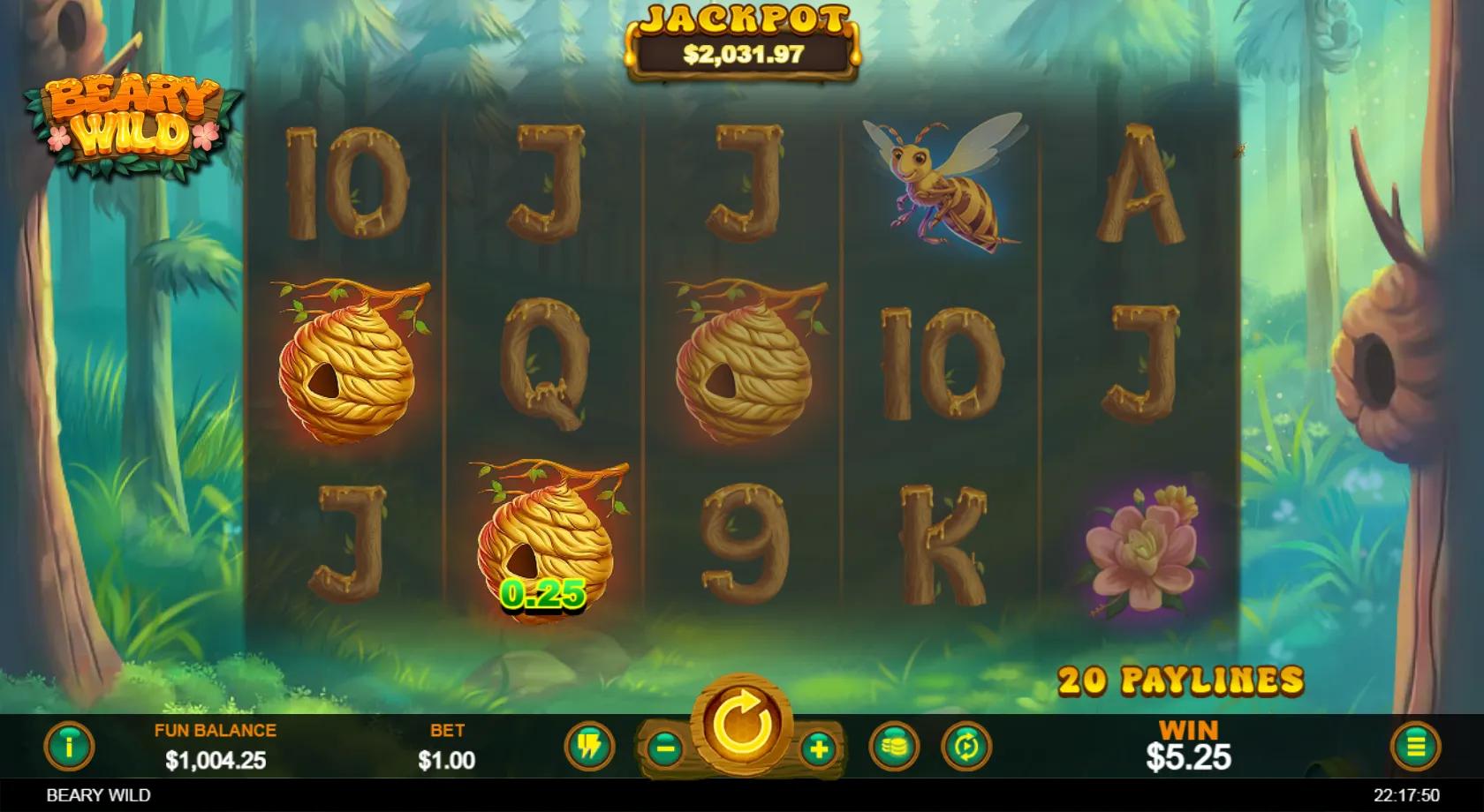 Beary Wild slot gameplay screenshot