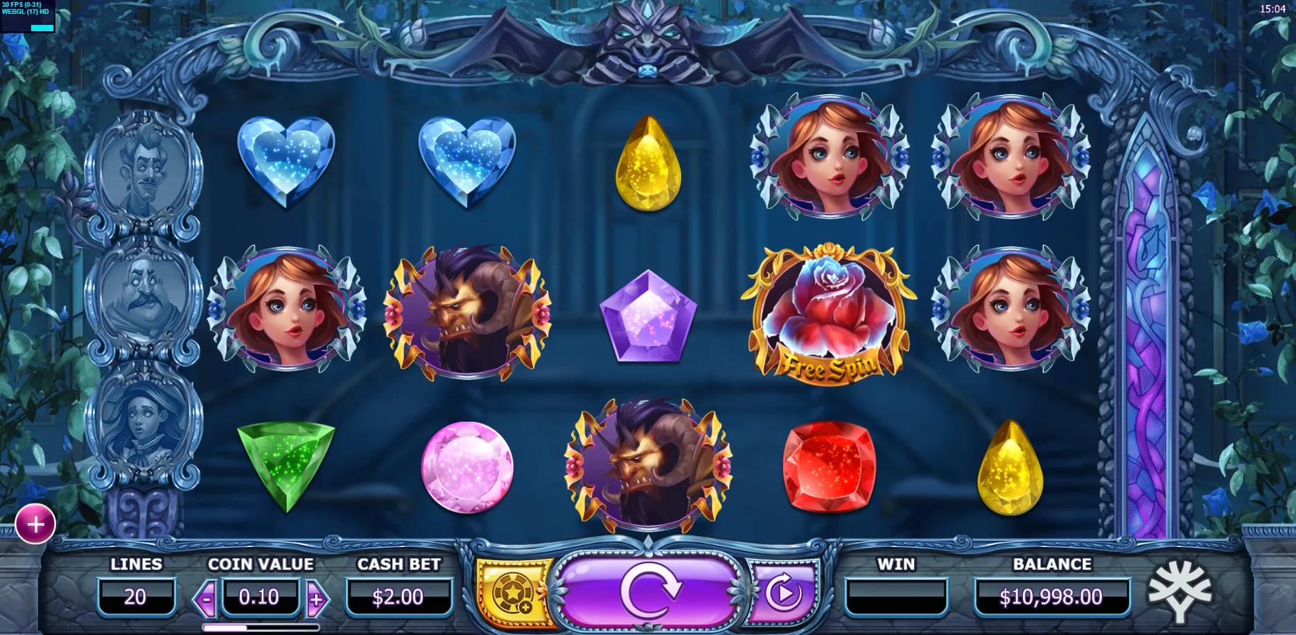 Beauty and the Beast slot gameplay screenshot