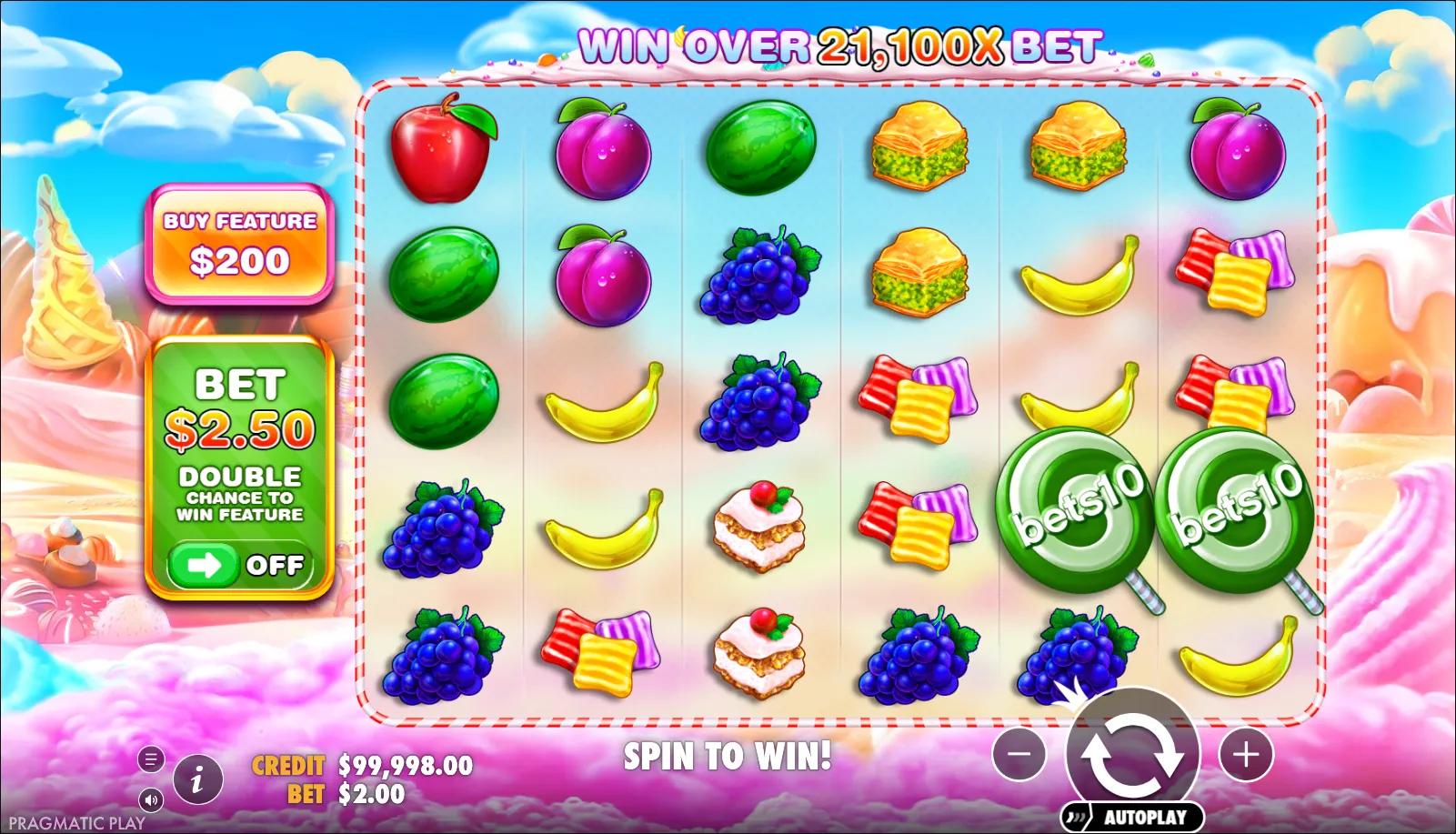 Candy slot Bets10 Bonanza from Pragmatic Play during gameplay