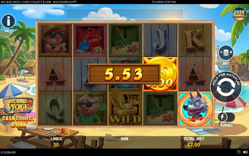 Big Bad Wolf: Cash Collect & Link - Bacon Beach gameplay screenshot
