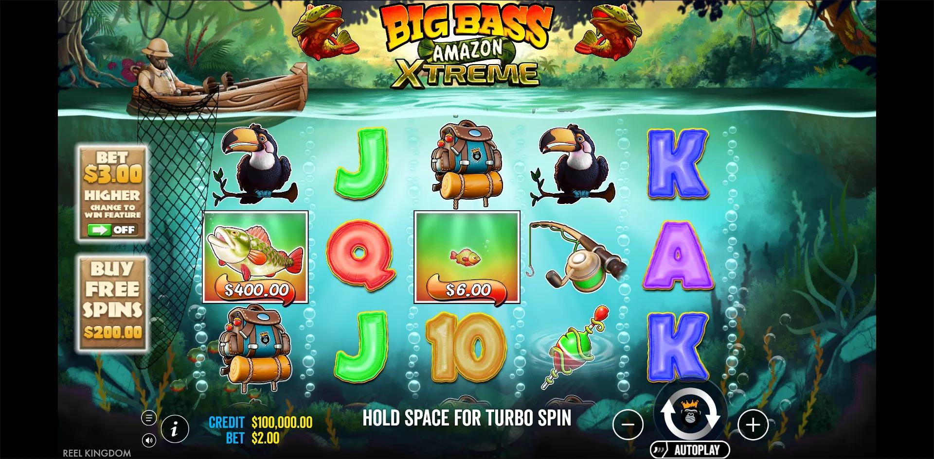 Big Bass Amazon Xtreme slot gameplay screenshot