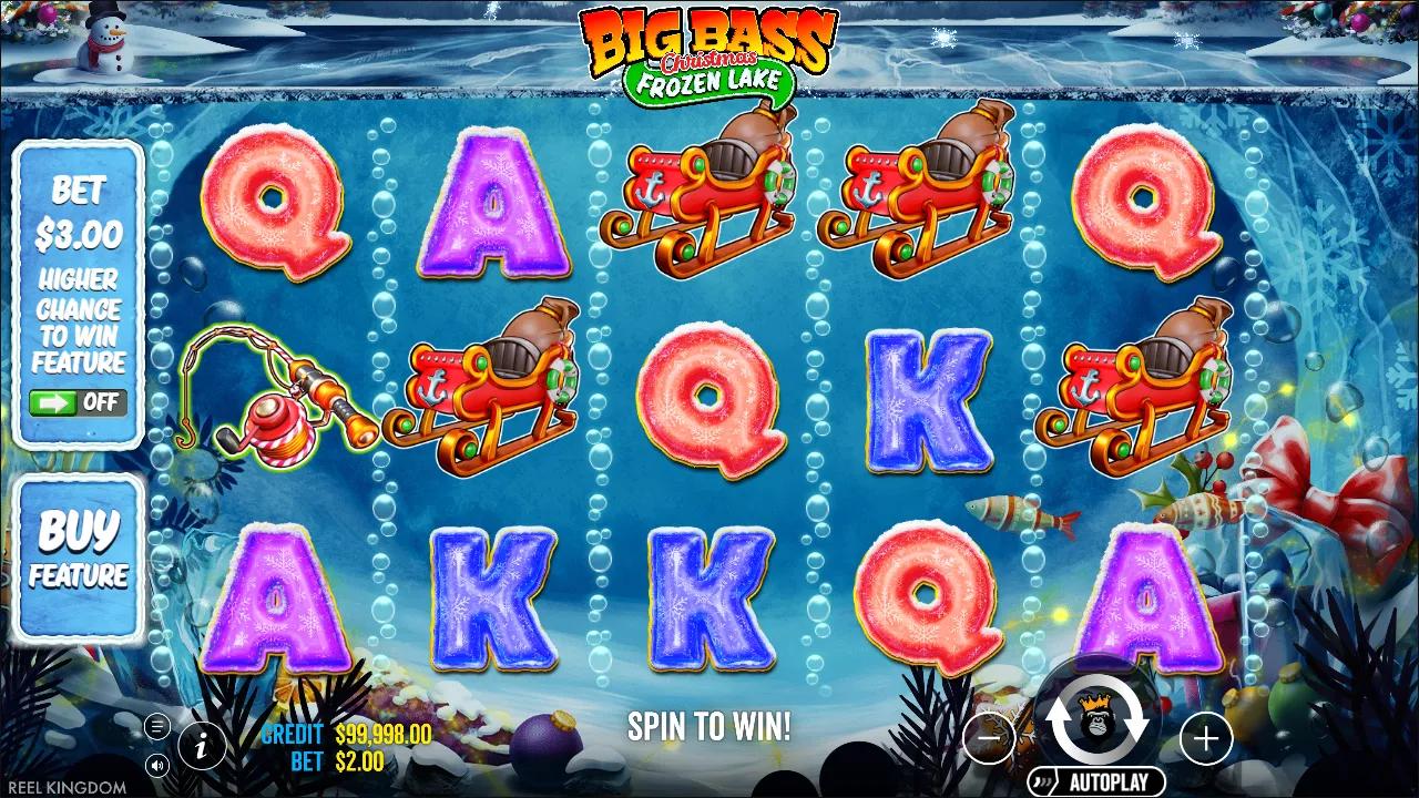 Big Bass Christmas - Frozen Lake slot gameplay screenshot