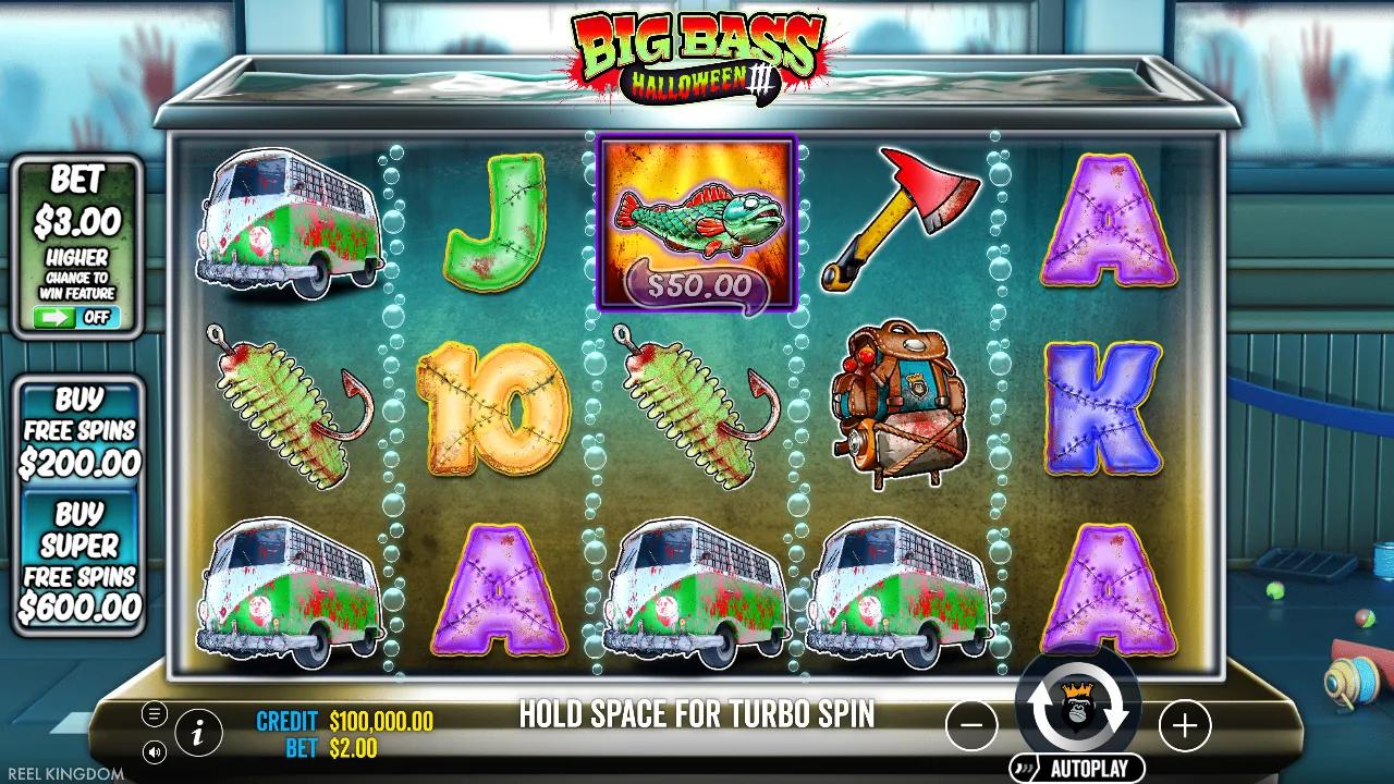 Big Bass Halloween 3 slot gameplay screenshot