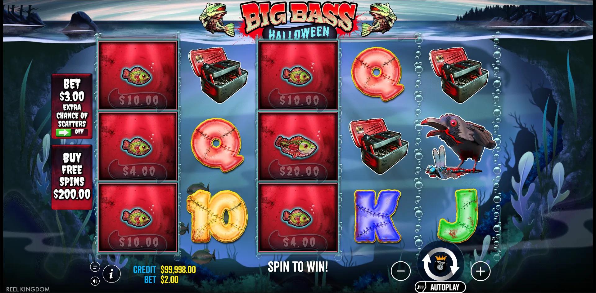 Big Bass Halloween slot gameplay screenshot