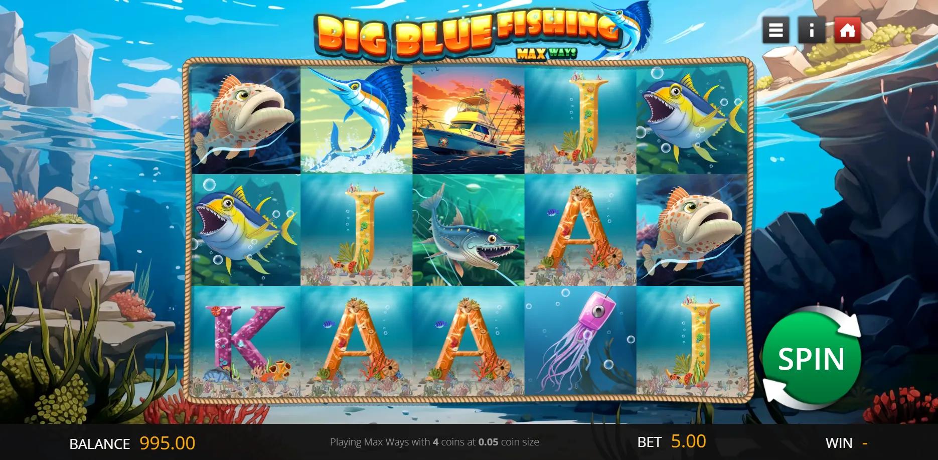 Big Blue Fishing slot gameplay screenshot
