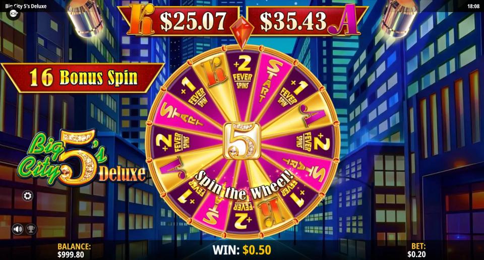 The second of five prize wheels, each with sixteen wedges of bonus pots, extra spins and START