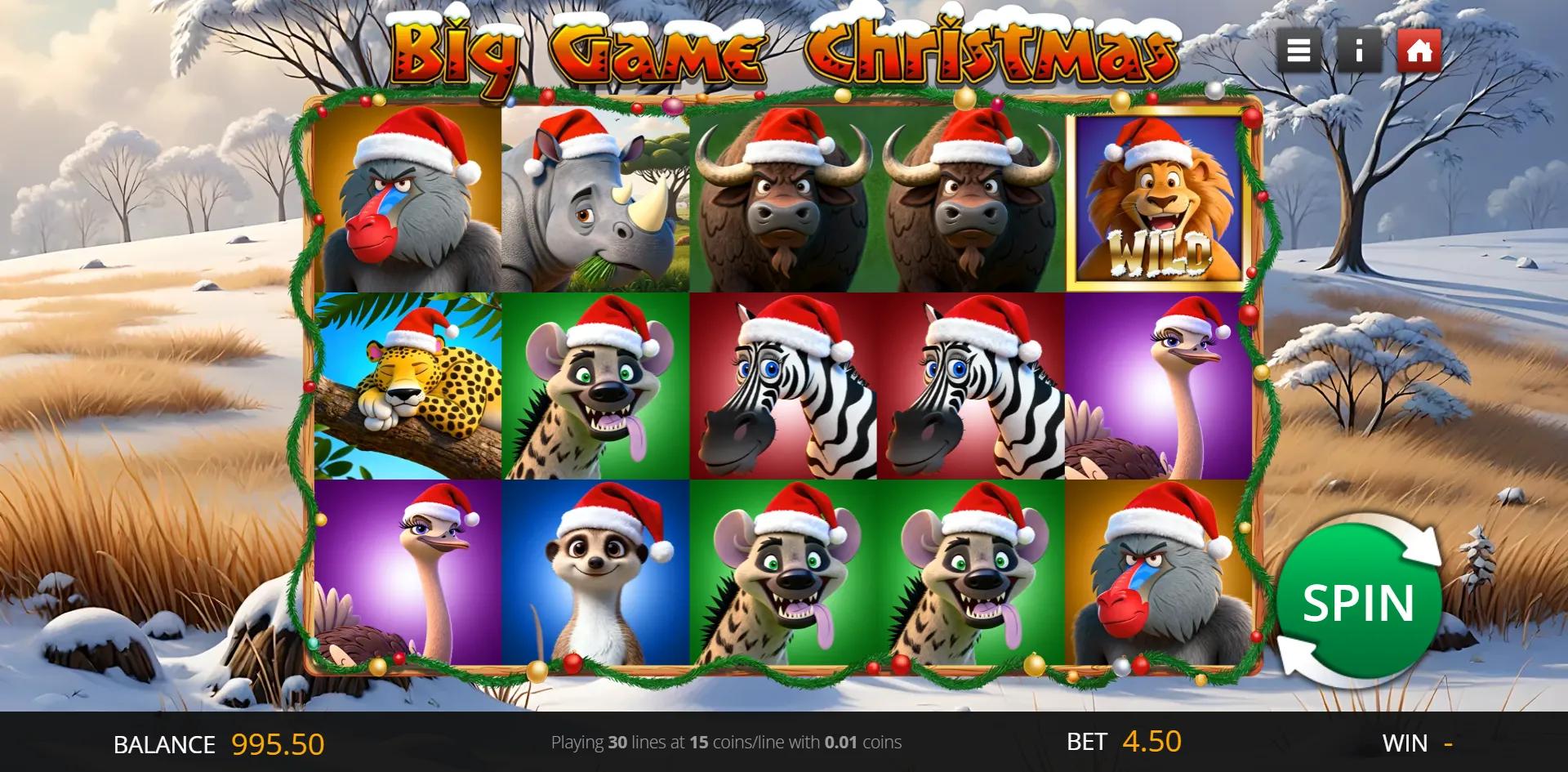 Big Game Christmas slot gameplay screenshot