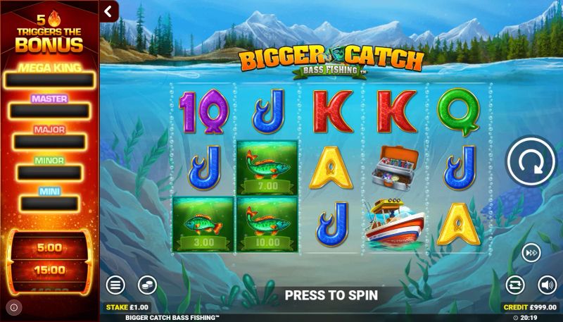 Bigger Catch Bass Fishing Rapid Fire Jackpots gameplay screenshot