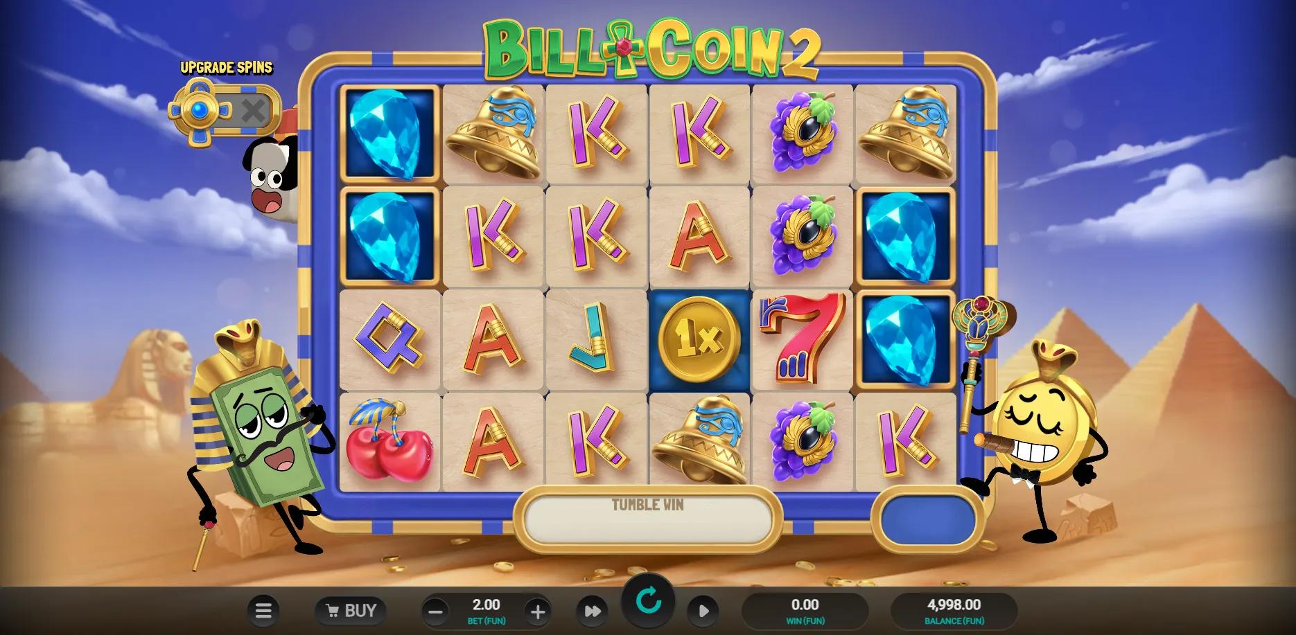 Bill & Coin 2: Mummy Mischief slot gameplay screenshot