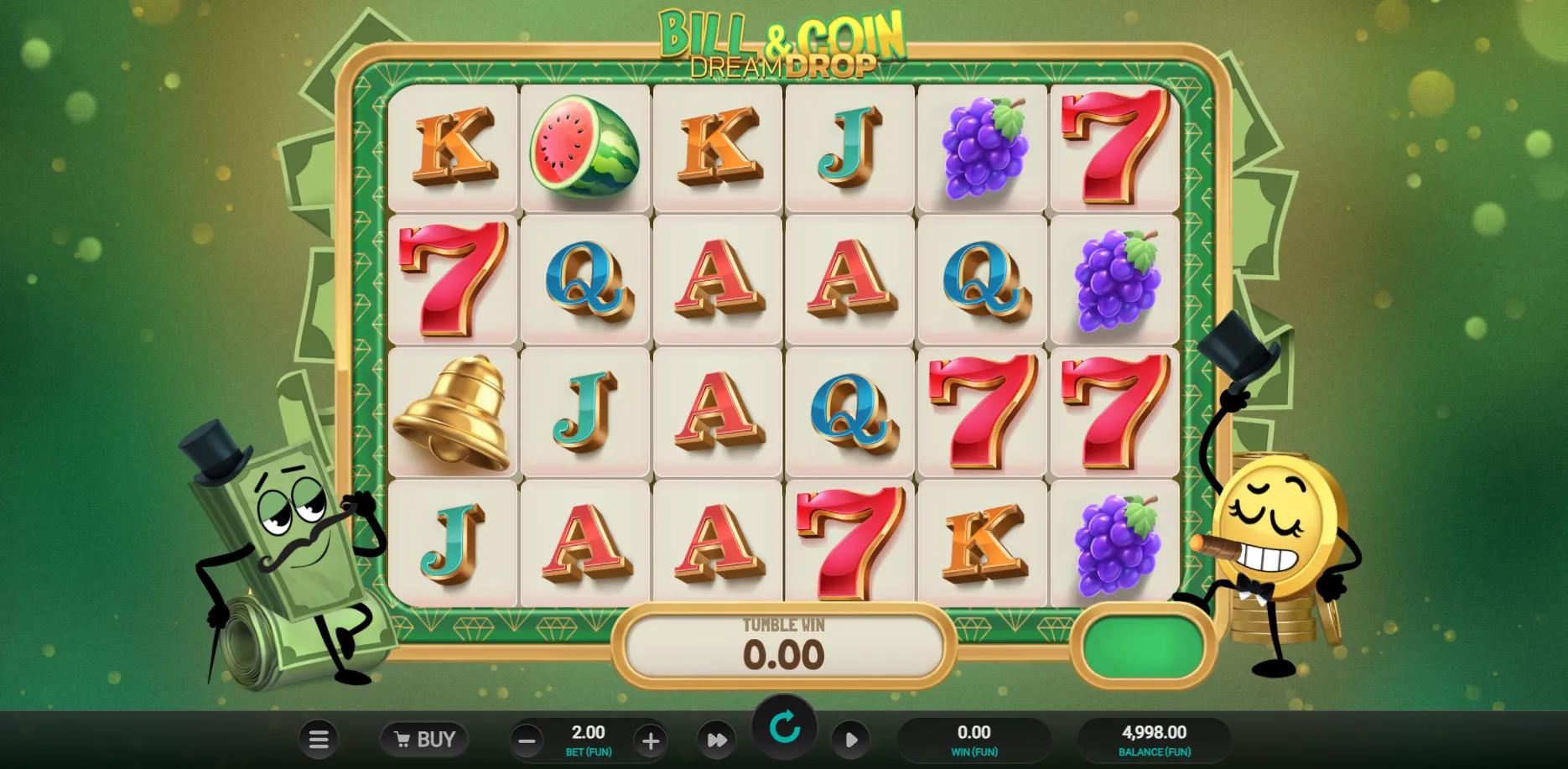 Bill & Coin Dream Drop slot gameplay screenshot
