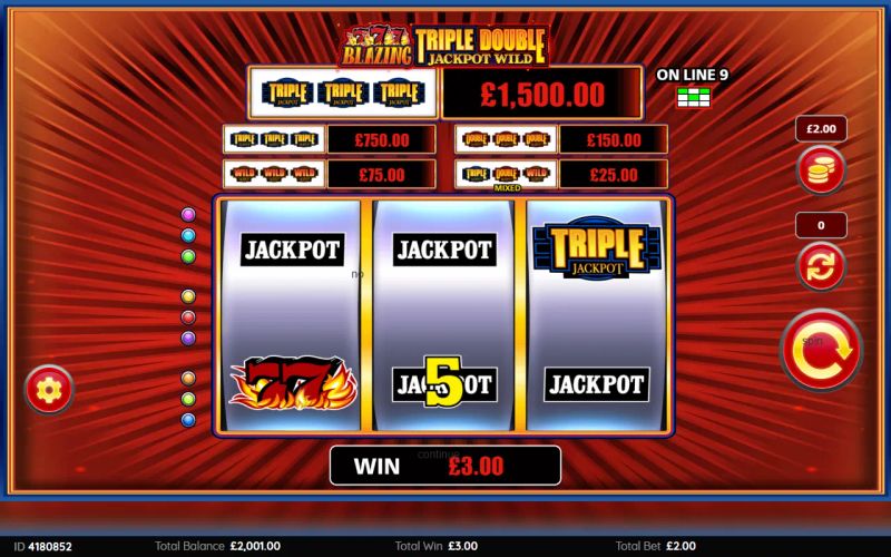 Blazing 777 Triple Double Jackpot Wild gameplay screenshot