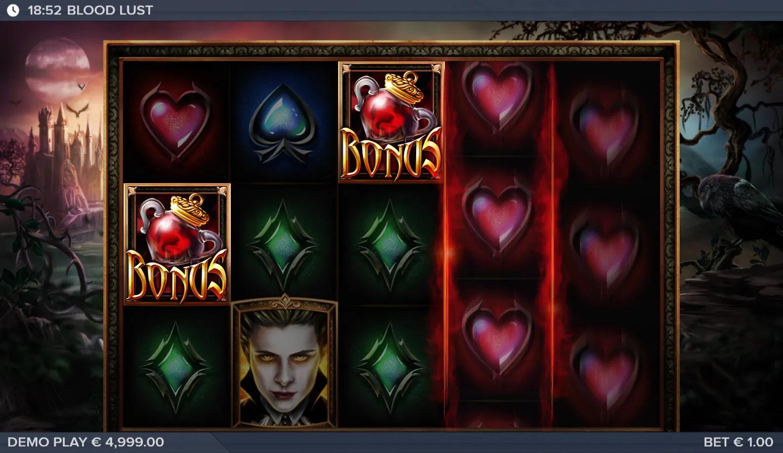 Blood Lust slot gameplay screenshot