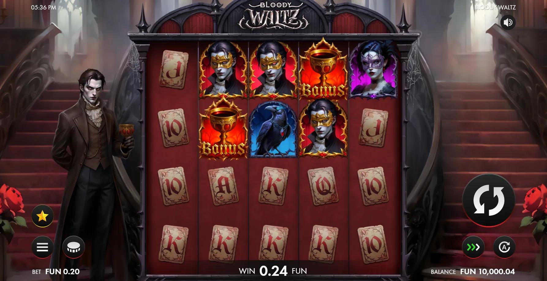 Bloody Waltz slot gameplay screenshot