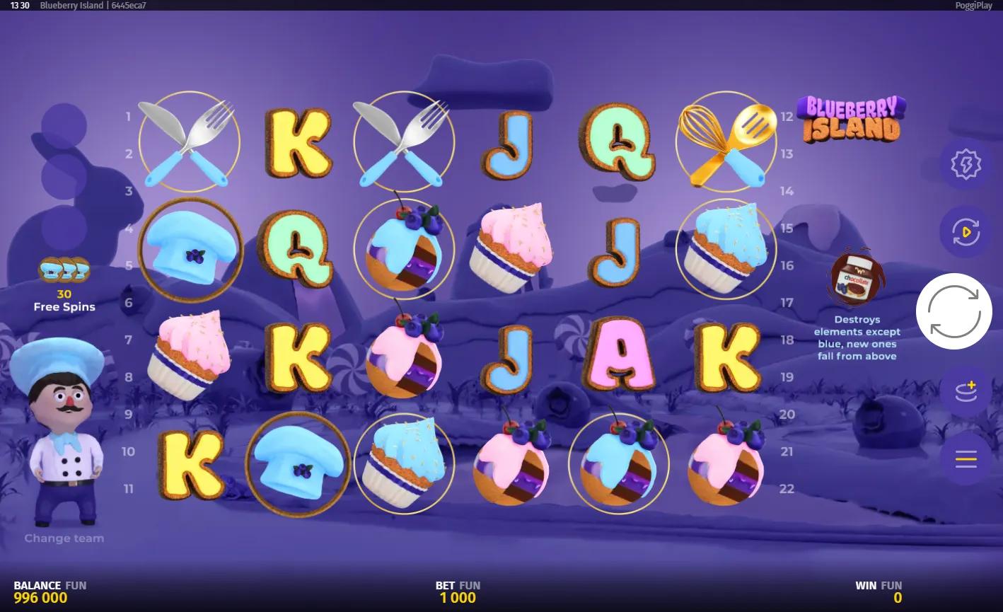 Blueberry Island slot gameplay screenshot