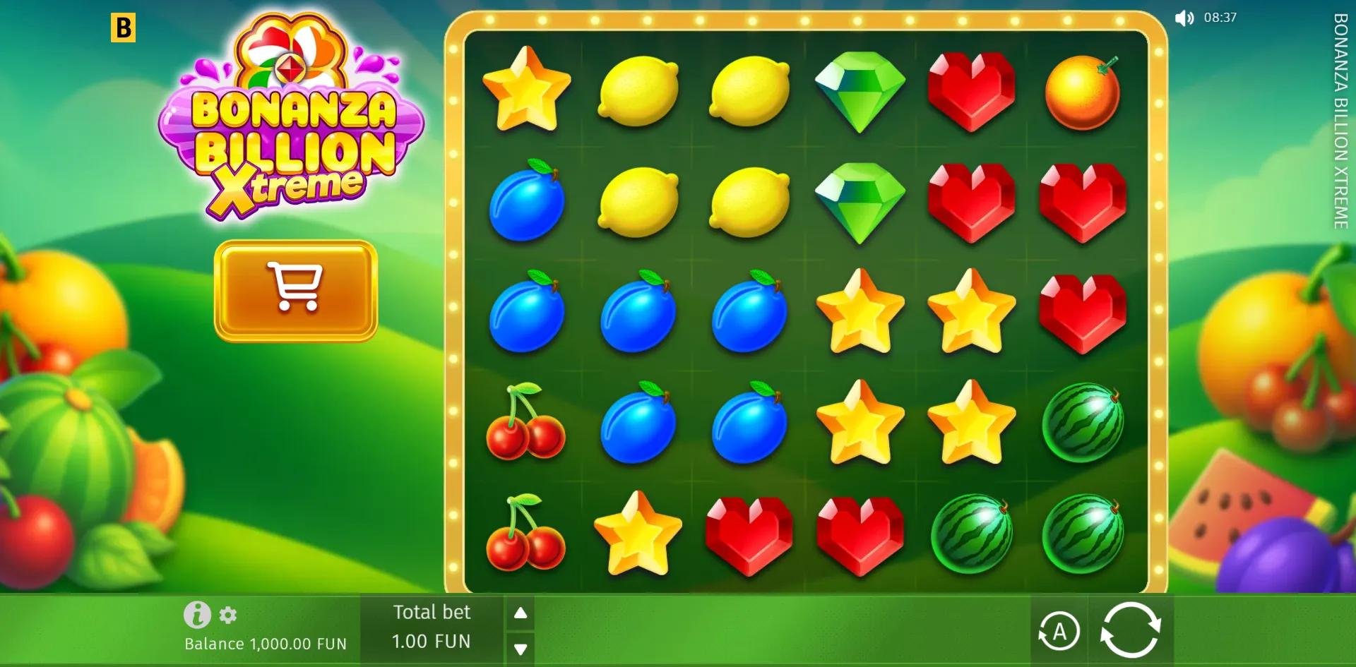 Bonanza Billion Xtreme by BGaming with Buy Bonus on Fruit-themed reels
