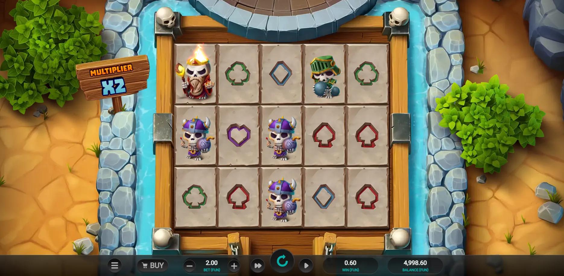 Bone Raiders slot gameplay screenshot