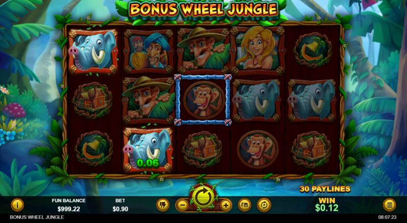 Bonus Wheel Jungle gameplay screenshot