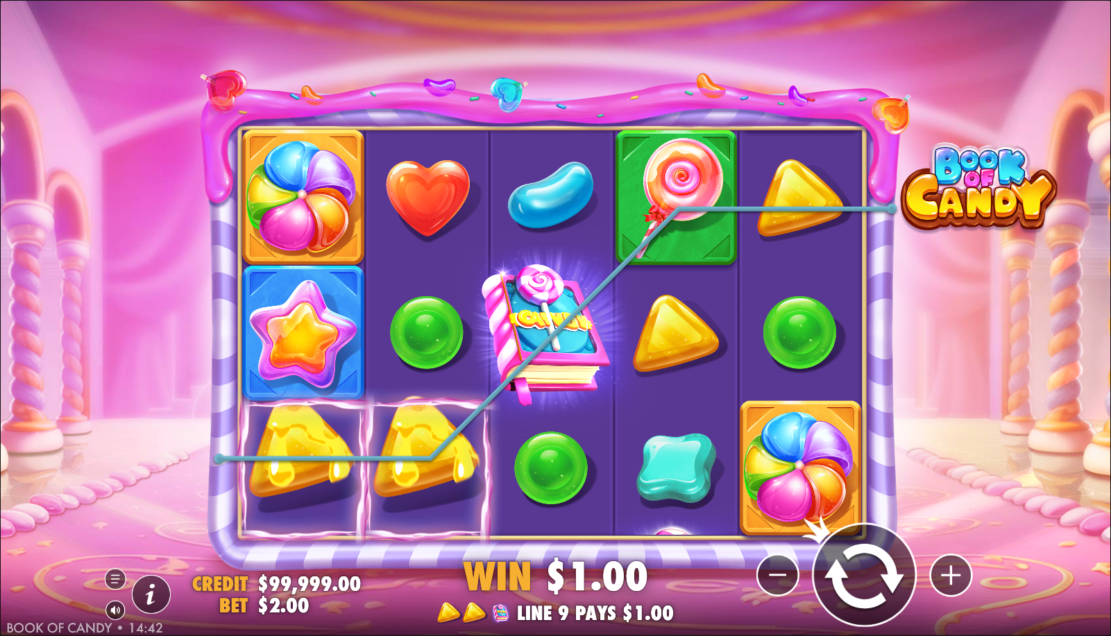 Book of Candy by Pragmatic Play with Ante Bet on Candy-themed reels
