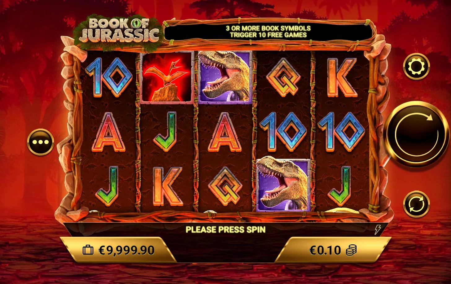 Book of Jurassic slot gameplay screenshot