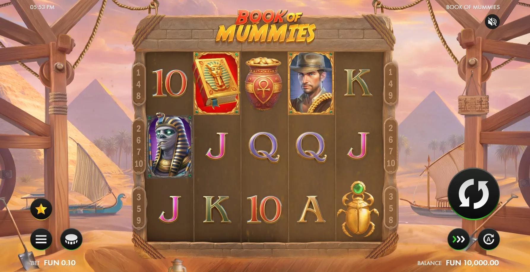 Book of Mummies slot gameplay screenshot