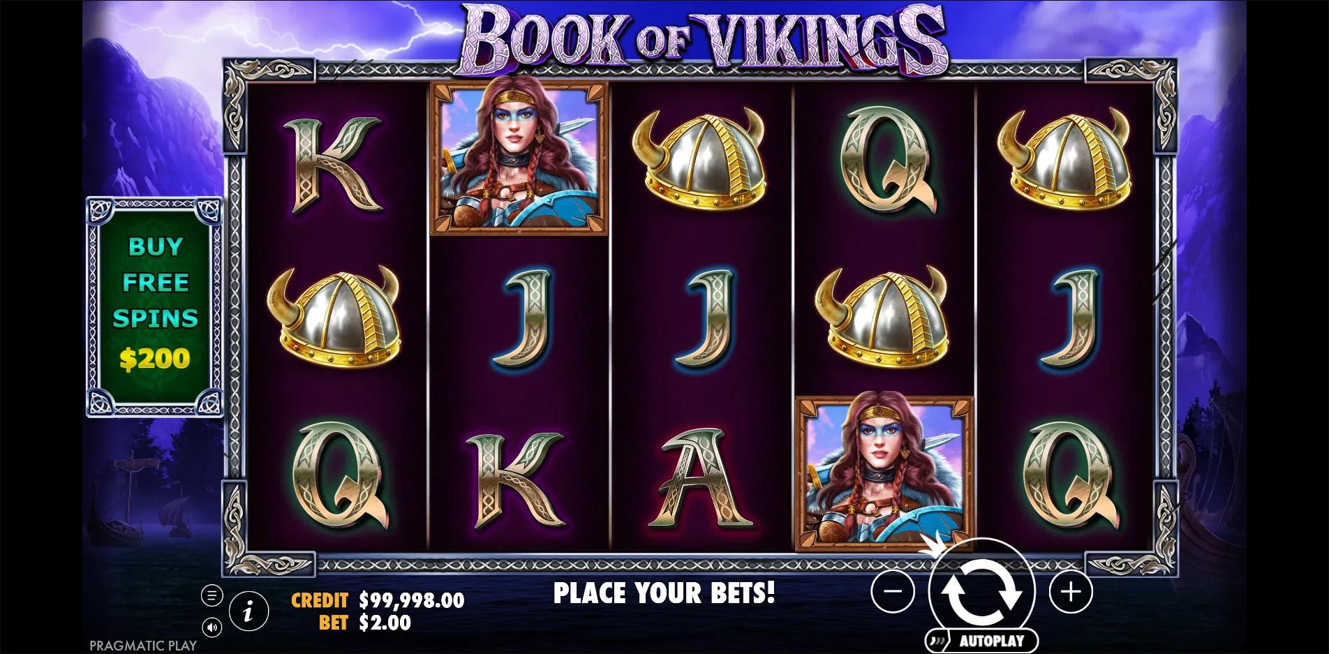 Book of Vikings slot gameplay screenshot