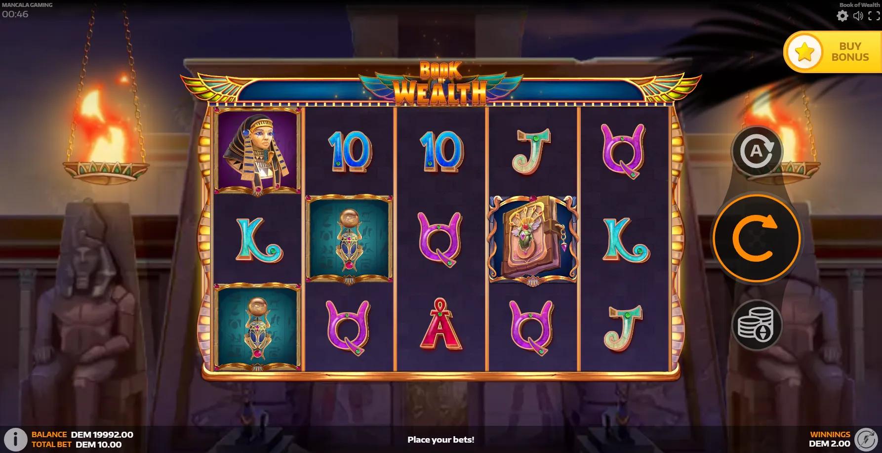 Book of Wealth slot gameplay screenshot