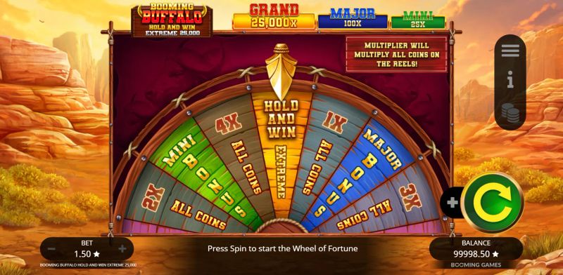 Booming Buffalo Hold and Win Extreme 25,000 gameplay screenshot