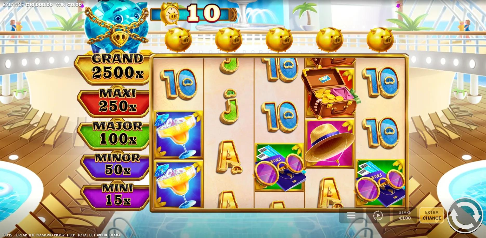 Break the Diamond Piggy slot gameplay screenshot