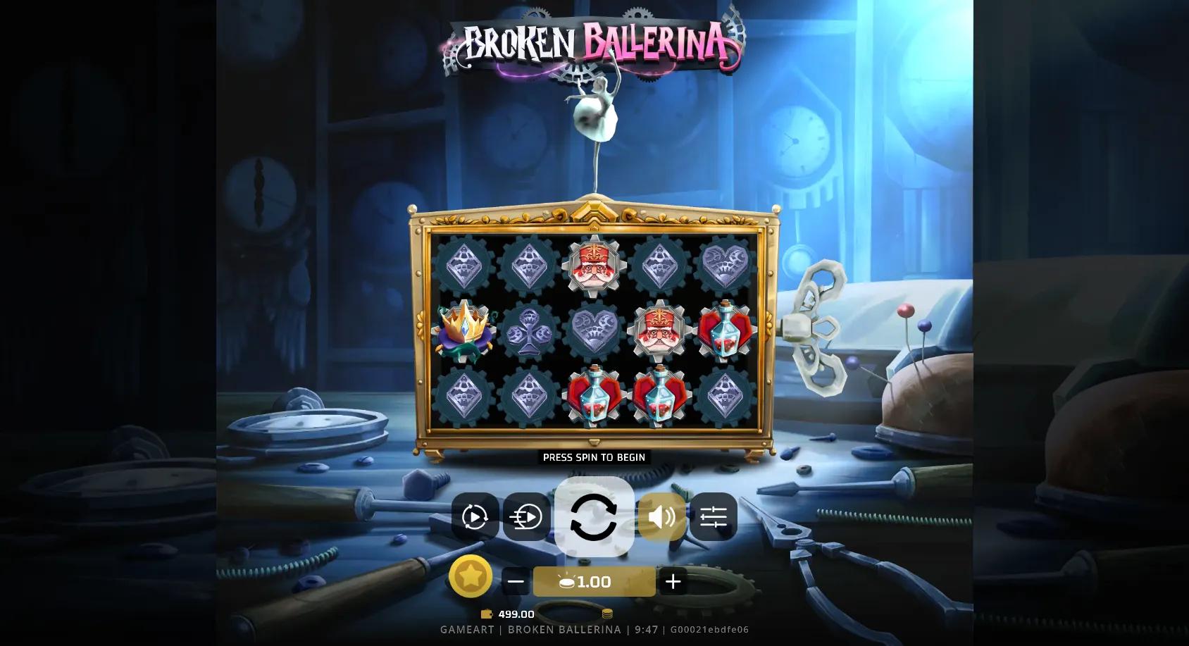 Broken Ballerina slot gameplay screenshot